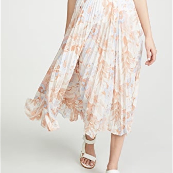 Vince Marine garden pleated midi skirt size 4 - Picture 4 of 12